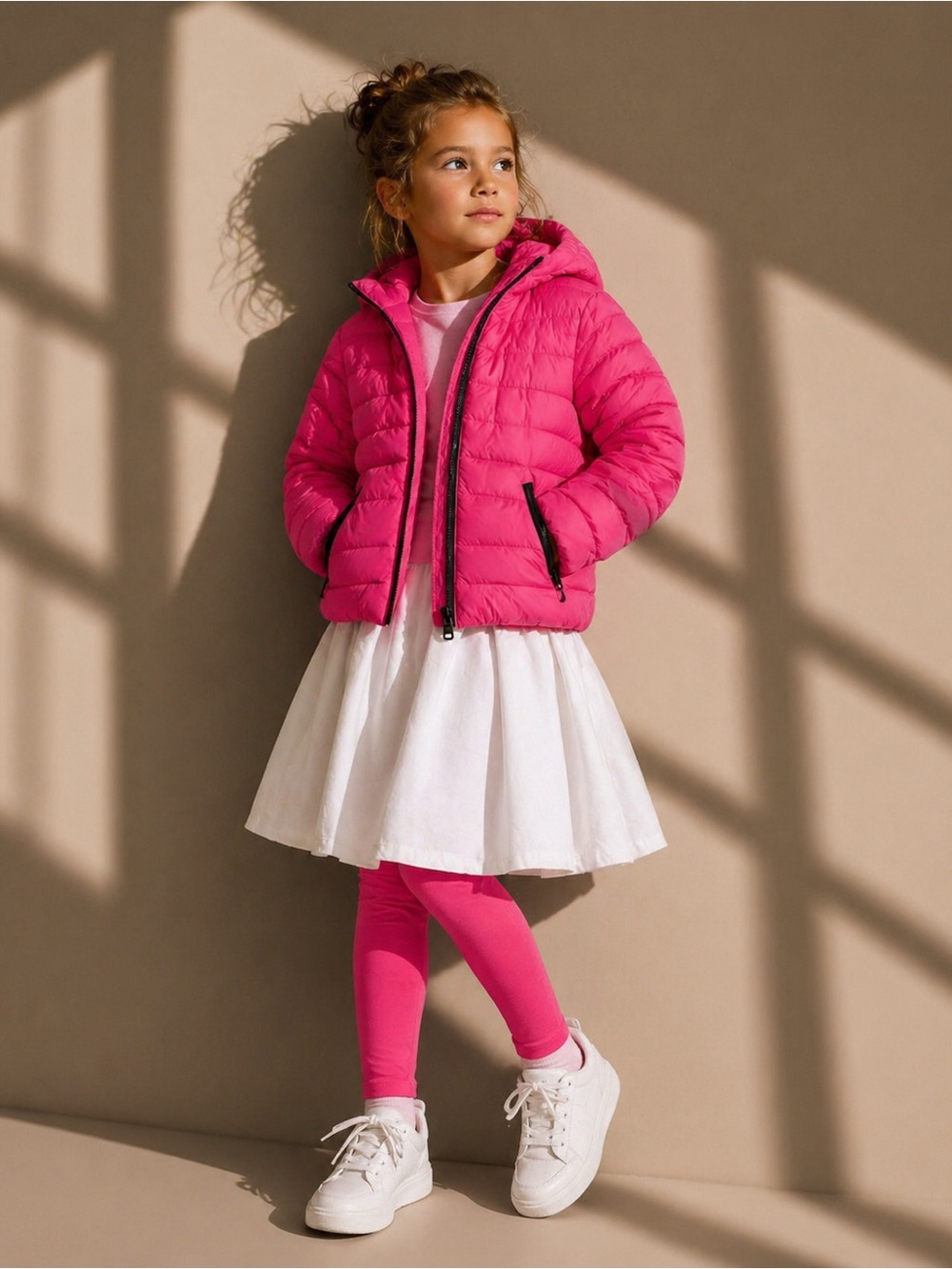 Hot pink Diesel girls puffer jacket, size 8 (T8). - Picture 3 of 7
